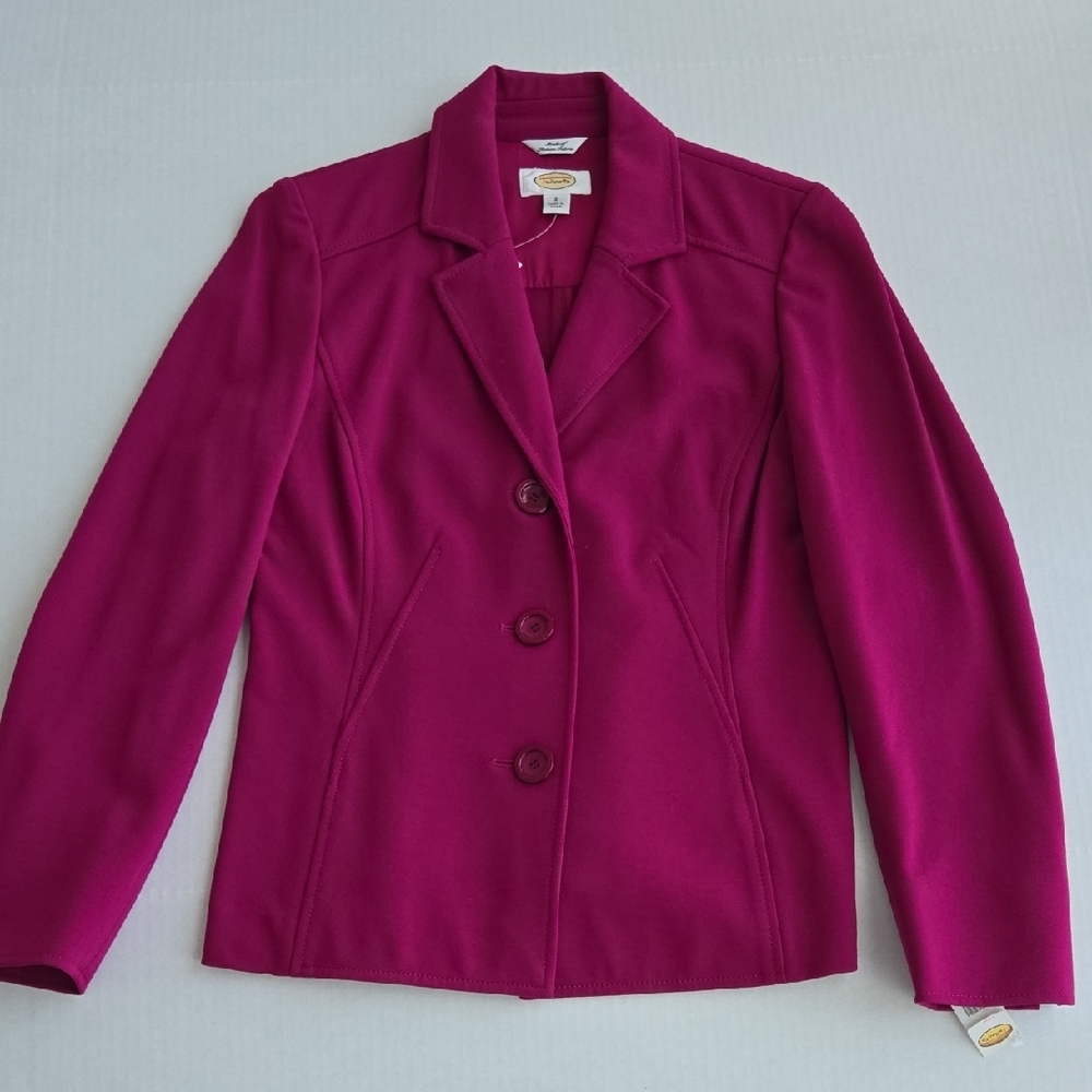 Talbots Vintage Fuschia Purple Blazer Jacket - Size 2 - NWT
